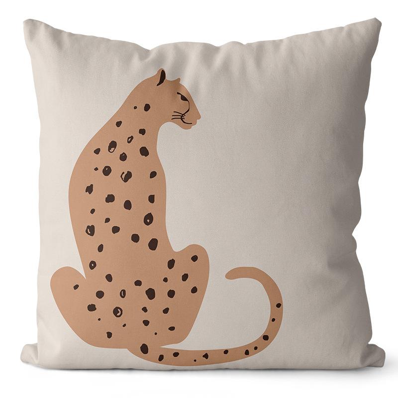 Cream Printed Throw Pillow Cover Earthy Nordic Abstract Cushion Sofa Car Office Cushion Cover