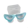 2 Pack Silicone Eye Wash Cups Makeup Remover Tool Leak Reusable with Storage Container
