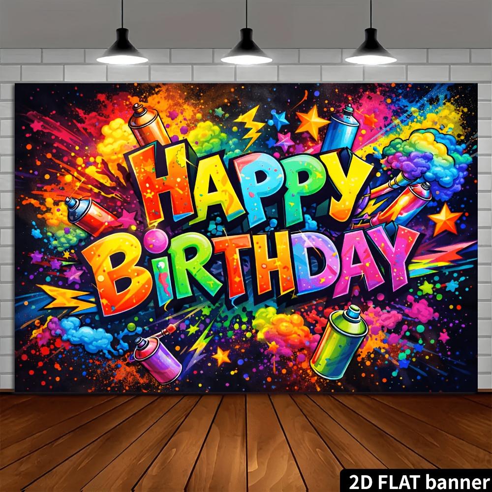2D plane street graffiti birthday party background fabric for indoor and outdoor celebrations multi-functional wall decoration