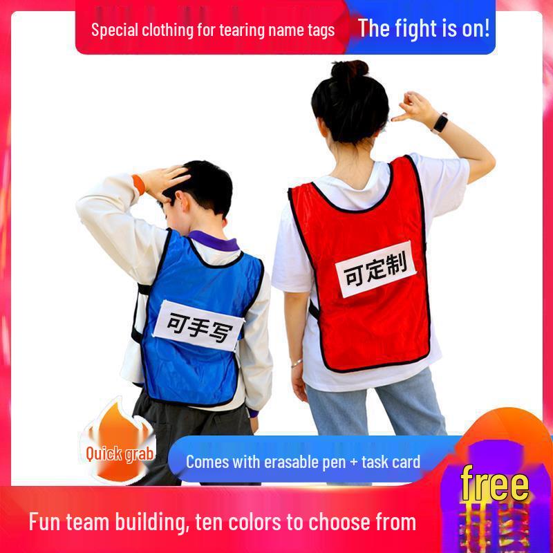 

Running Man Tear-Away Vest with Stickers for Adults & Kids Size see description