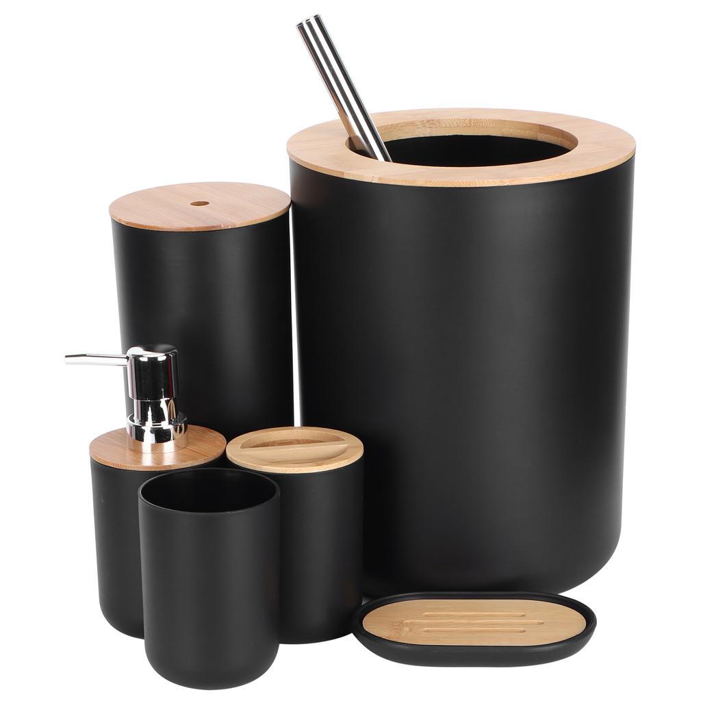 6Pcs Bathroom Accessories Toothbrush Holder Bin Soap Dish Dispenser Cup Toilet Brush Bathroom Set