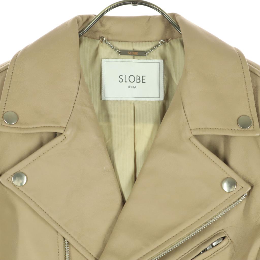 SLOBE IENA Long Sleeve Leather Double Riders Jacket 38 Sheep Leather Women Used
