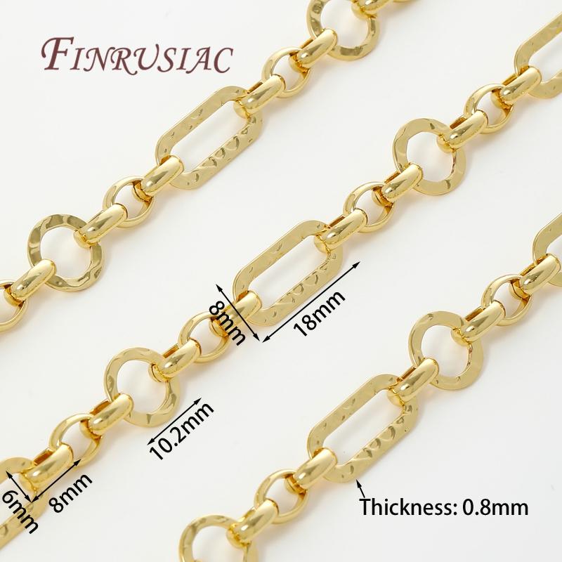 0.5-1Meter 18K Gold Plated Chains DIY Necklaces Accessories,Decorative Chain For Jewelry Making Supplies,Bulk Chains Wholesale