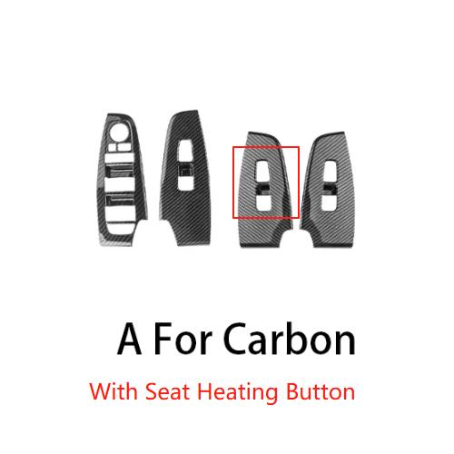 

For Kia SELTOS 2026-2026 Car Turning Carbon Fiber Window Button Switch Covers Trim Interior Parts LHD