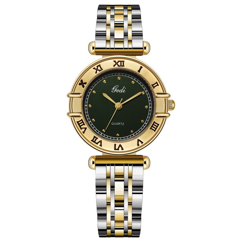 Solid stainless steel women's watch niche high-end Roman quartz watch women's medieval watch