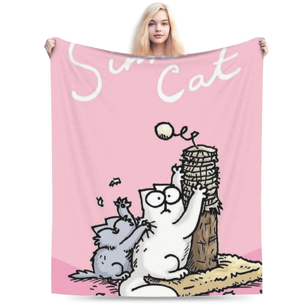 Simons Cat Blanket Super Soft Warm Throw Blankets for Bed 50x60 Inch Multi-size Bedspread