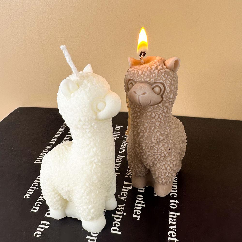DIY Cute Cartoon Alpaca Silicone Mold New 3D Candle Making Supplies Soap Resin Plaster Mould Festival Gift Home Decora Craft