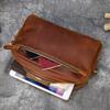 Retro Leather Clutch Bag Unisex Crazy Horse Leather Storage Bag First Layer Cowhide Shoulder Messenger Bag 9458