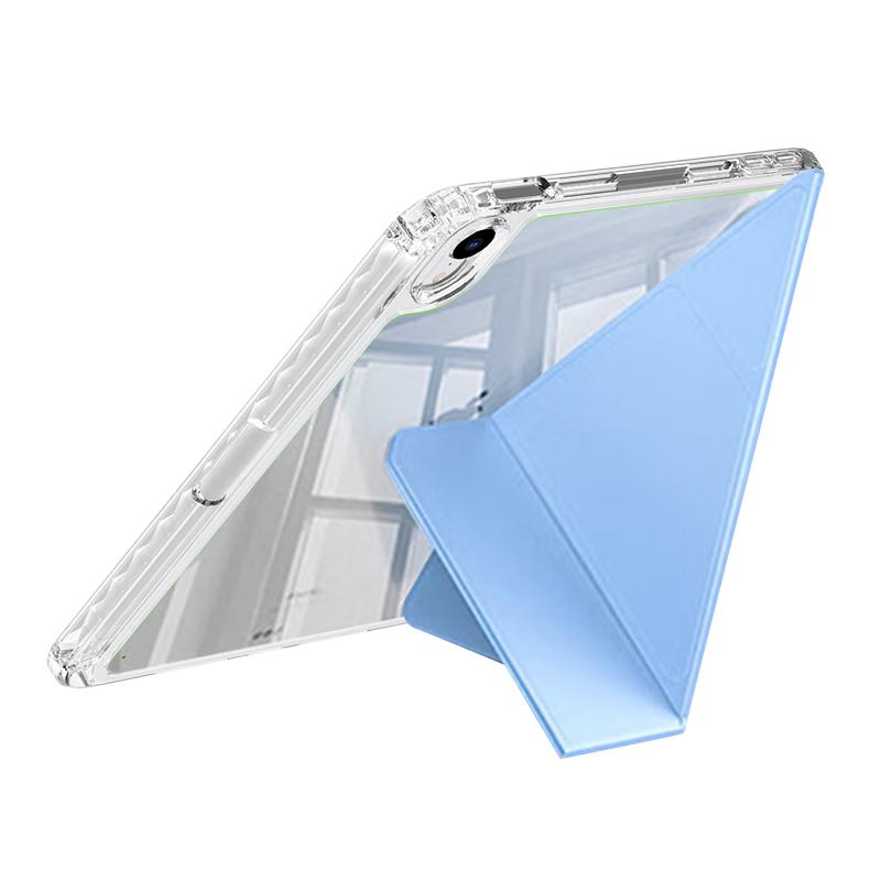 Smorss Магнитный прозрачный акриловый чехол-книжка Y-Fold для iPad синий