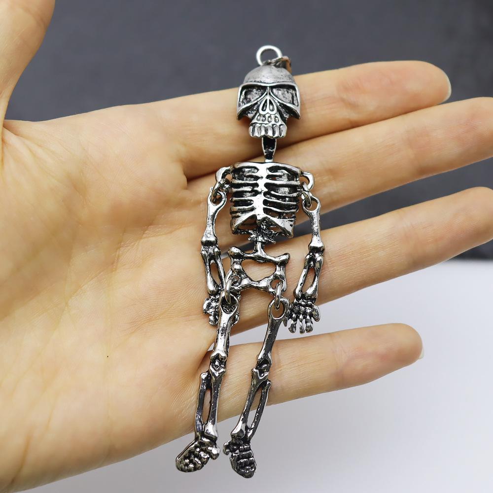 Creative Retro Skull Earrings - Exaggerated Halloween Style Skeleton Alloy Accessories