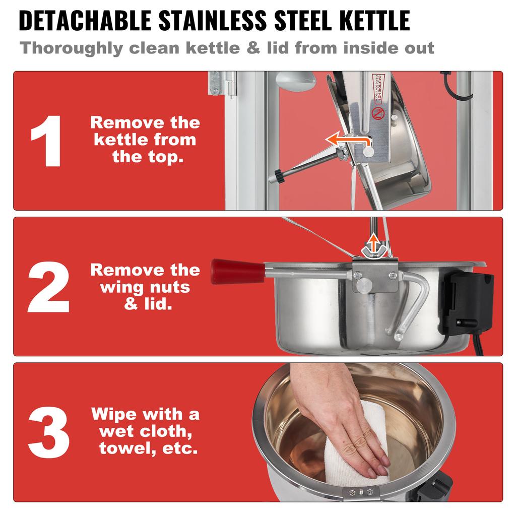 SucceBuy 8 12Oz Popcorn MakerPopcorn Popper Machine Kettle Makes Countertop Popcorn Maker with Tempered Glass