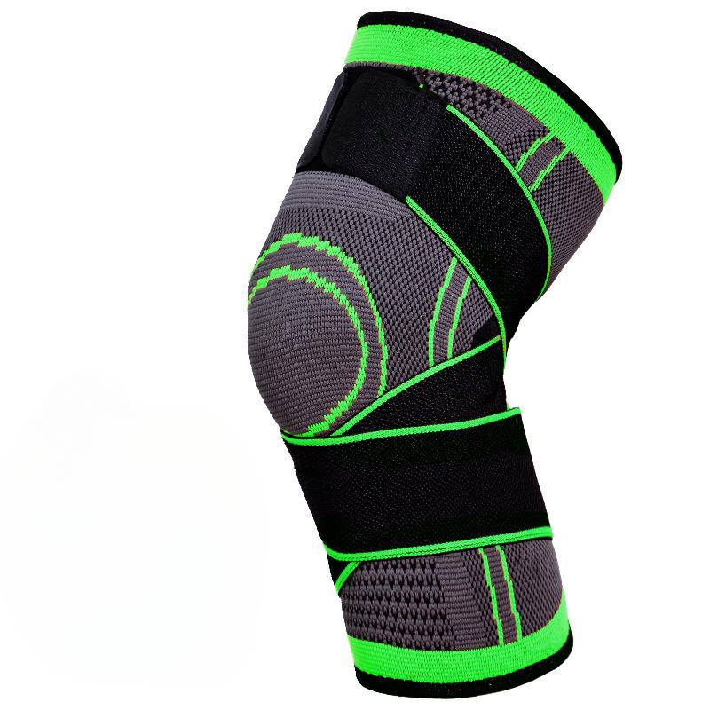 Single Nylon Running Knee Pads with Pressure Strap 3D Knitted for Basketball Climbing Four Seasons Sports