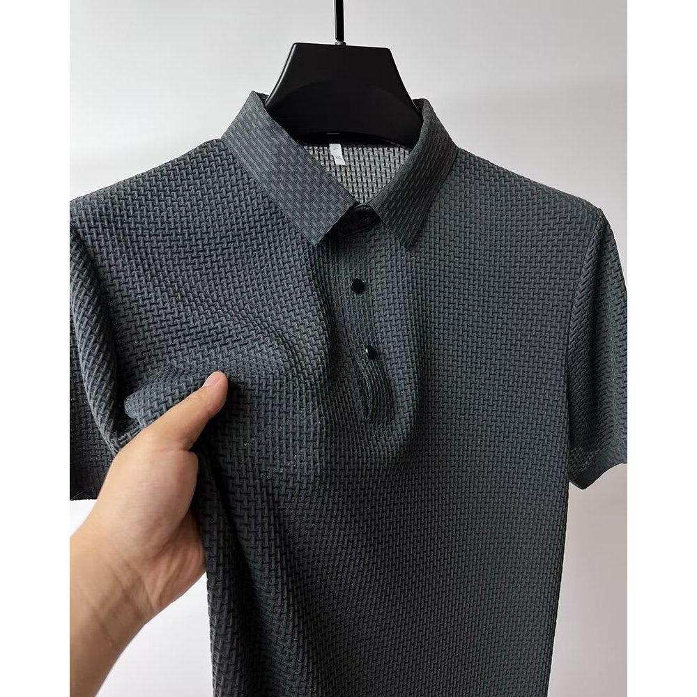 Easy Business Men's Freemason Logo Print Shirt - Short-Sleeved for Casual Work and Gatherings