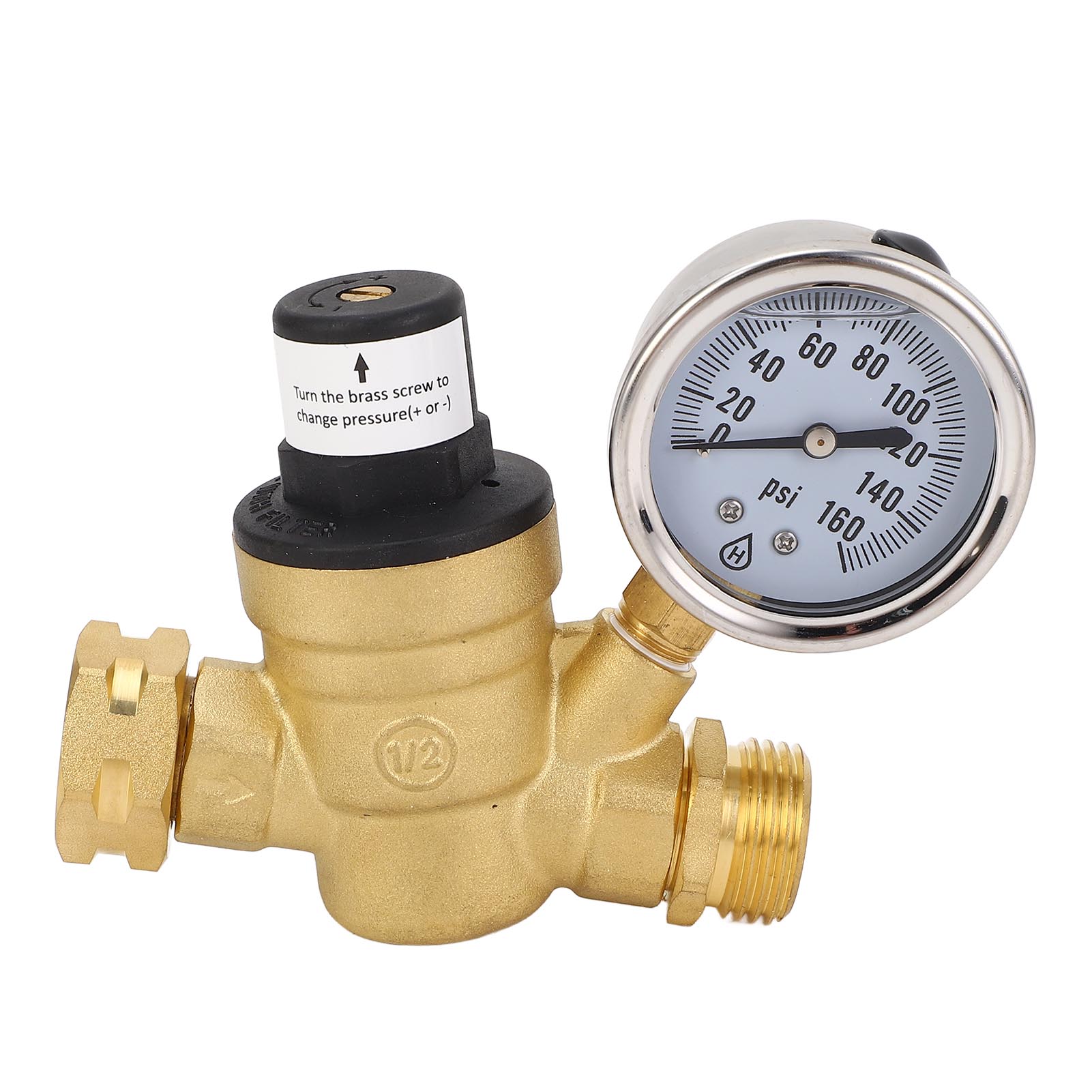 

Water Pressure Regulator Valve 34 Inch Thread Brass and Iron Adjustable RV Water Pressure