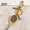 Tennis Keychain Pendant Sports Style Mini Racket Ball Engraved Design