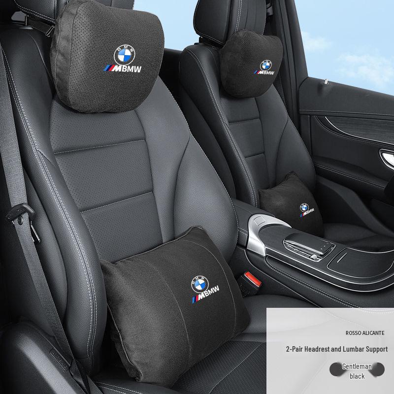 Compatible with BMW 5, 7 Series, X1, X3, X5 car seats, featuring headrest, lumbar, and neck support pillows.