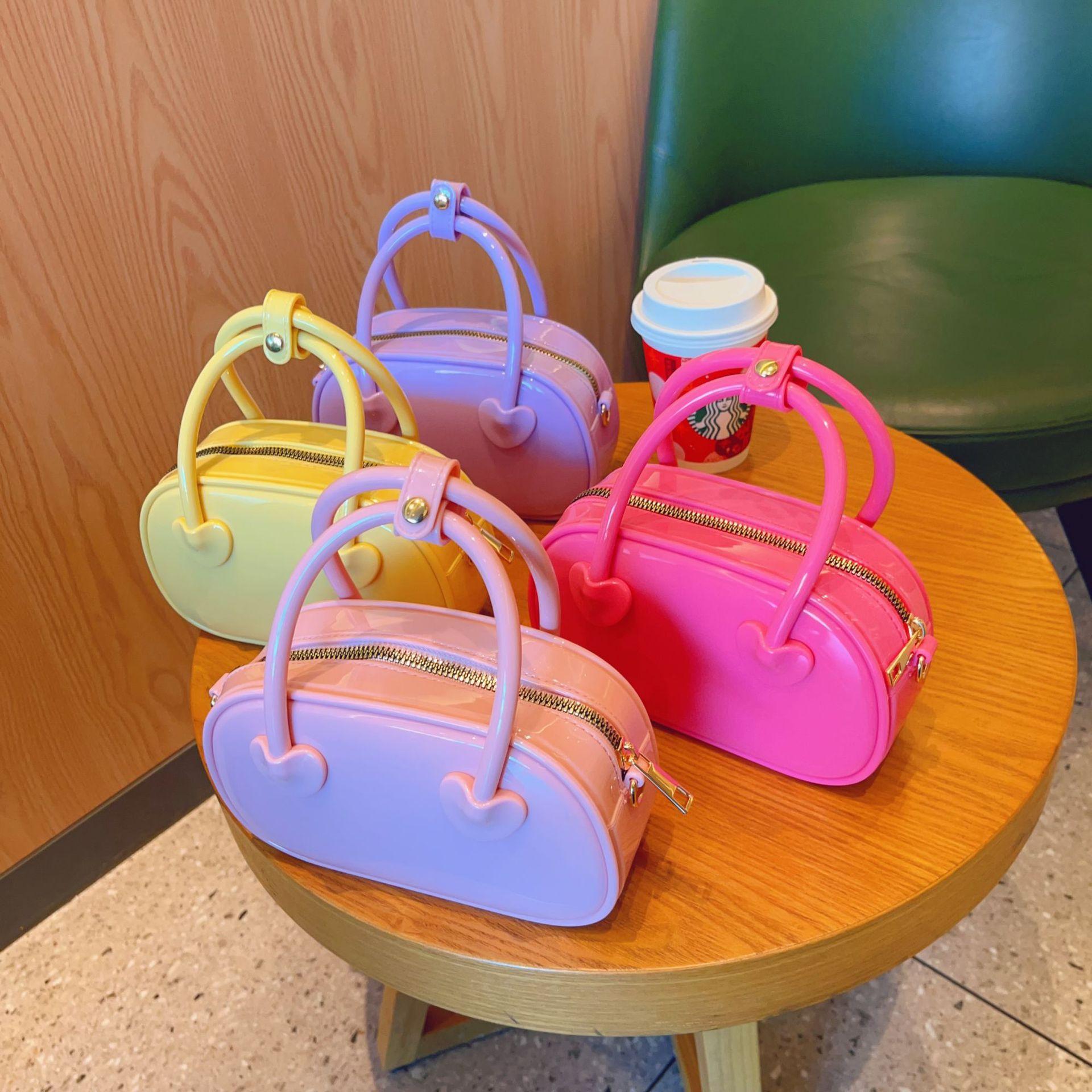 Schoolbag Women's Rose Korean Style Summer Pvc Jelly Bag Shoulder Bag Waterproof Handbag Portable Storage Mini Crossbody Bags Girls Gift