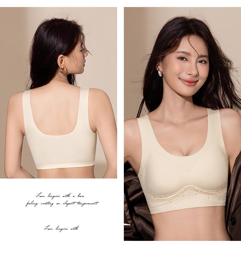 Seamless Back-Support Lift Bra with Wide Straps and Integrated Wireless Cups