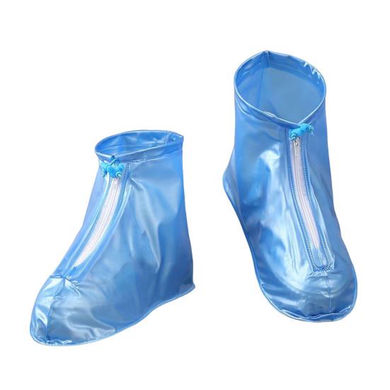 1 Pair Waterproof Shoe Covers Rainproof Shoe Protectors with Zipper And Drawstring Anti-Slip Sole Overshoes for Men Women Rain Snow Mud Protection