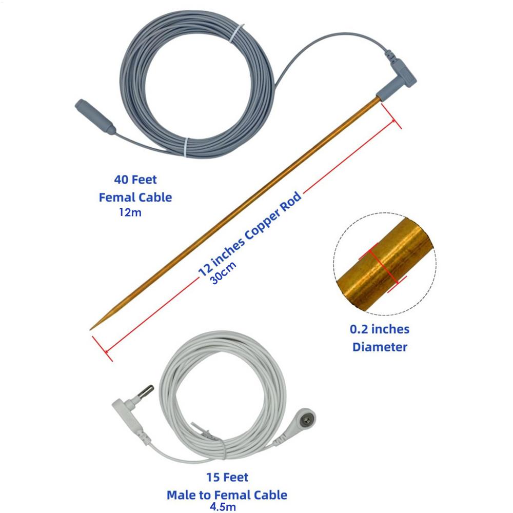 

40Ft Grounding Test Lead Cable with Alligator Clips Copper Earthing Wire for Electrical Ground Testing & Earth Connection