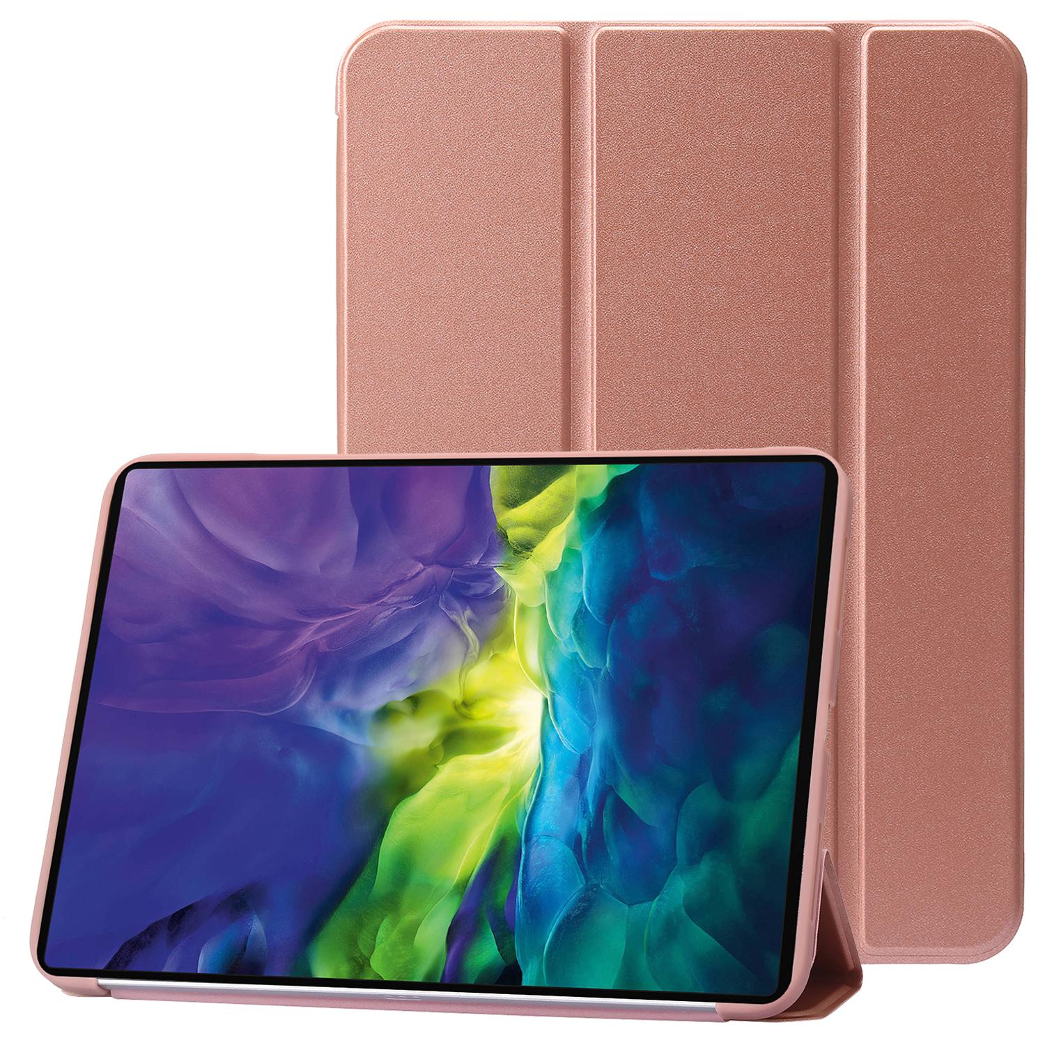 

Для iPad Эйр 11 (2025)/(2024) Чехол-чехол для планшета с сотовой текстурой и тройной подставкой из кожи Rose Gold