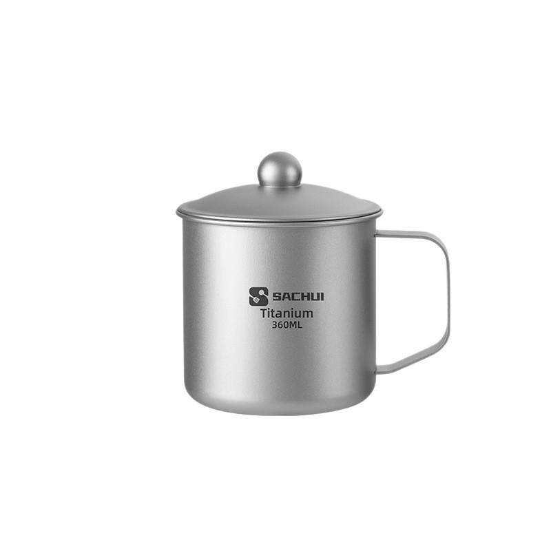 Titanium Travel Mug With Lid Portable Camping Coffee Cup 300-400ml Minimalist Design Outdoor Hiking Office Home Use