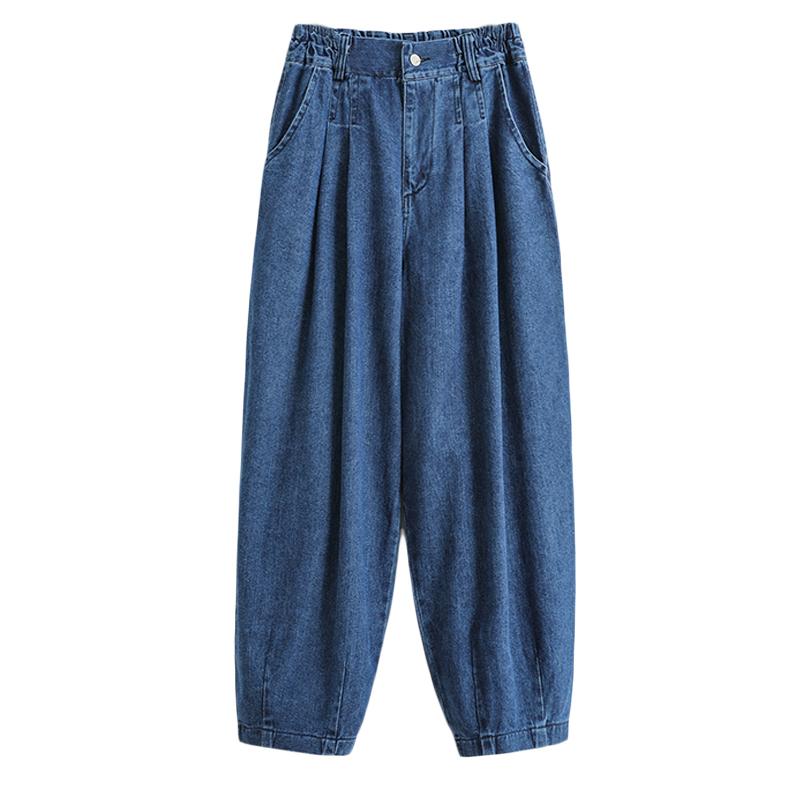 Plus Size Women Jeans Pants Denim Female Elastic Basic Blue High Waist Trousers Oversize Fashion New Pants