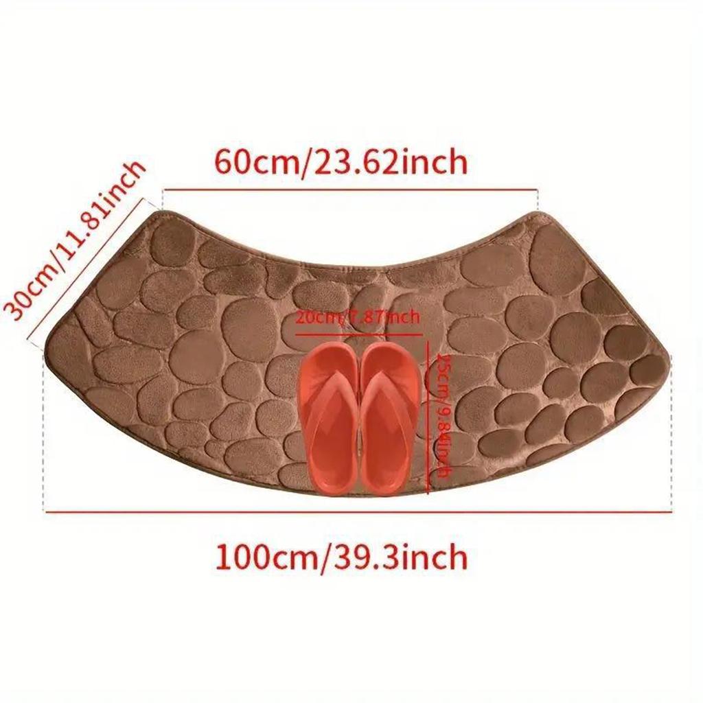 Curved Bathroom Mat Thickened Shower Room Absorbent Door Mat Toilet Bathroom Non-slip Mat Dirt-resistant Entrance Mat