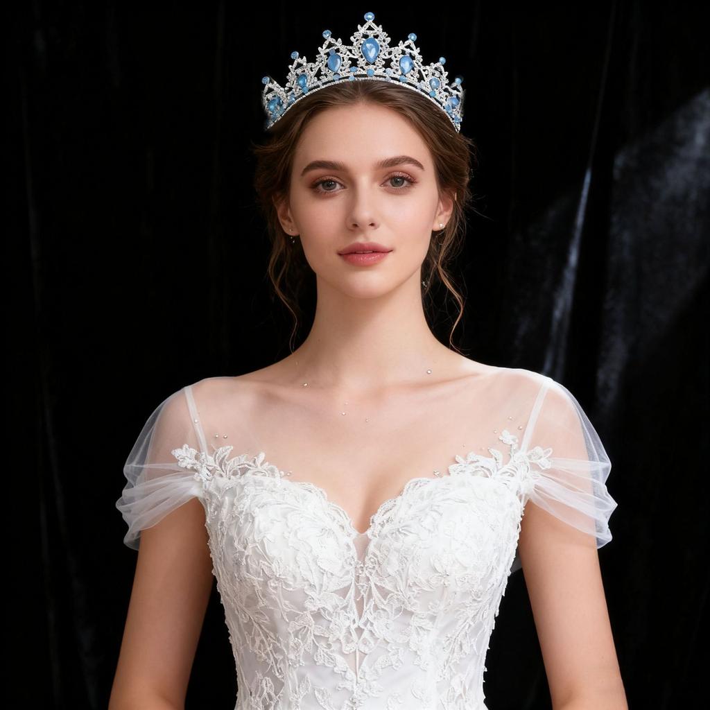 Fashionable Protein Rhinestone Crown Headwear Dance Party Birthday Queen Updo Baroque Hair Crown Accessory