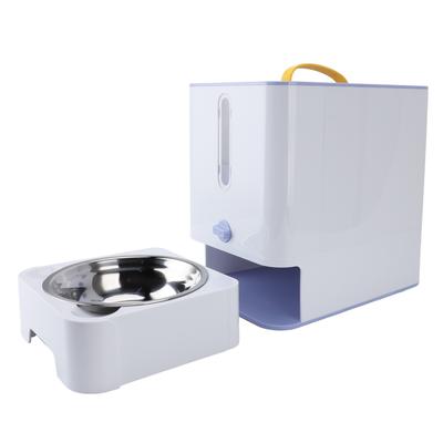 Pet Food Storage Box With Stainless Steel Bowl Multifunction Large Capacity Cat Dog Treat Container