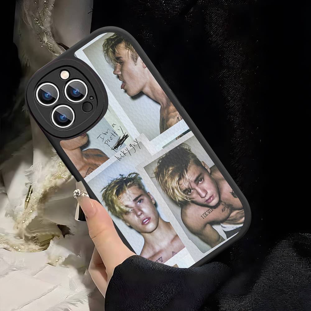 Sänger J-Justin B-Bieber Für IPhone 16 16E 15 14 13 12 11 Pro Max Plus Leder Rückseite Handyhülle
