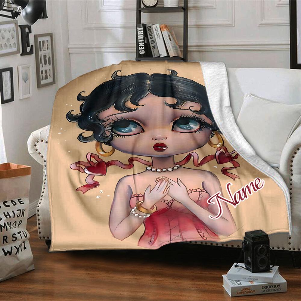 Custom Name Betty Boop Dance Party Party Blanket For Couch Bed Plush Cozy Fuzzy Blanket Super Soft Warm Blankets For Fall And Winter 09166