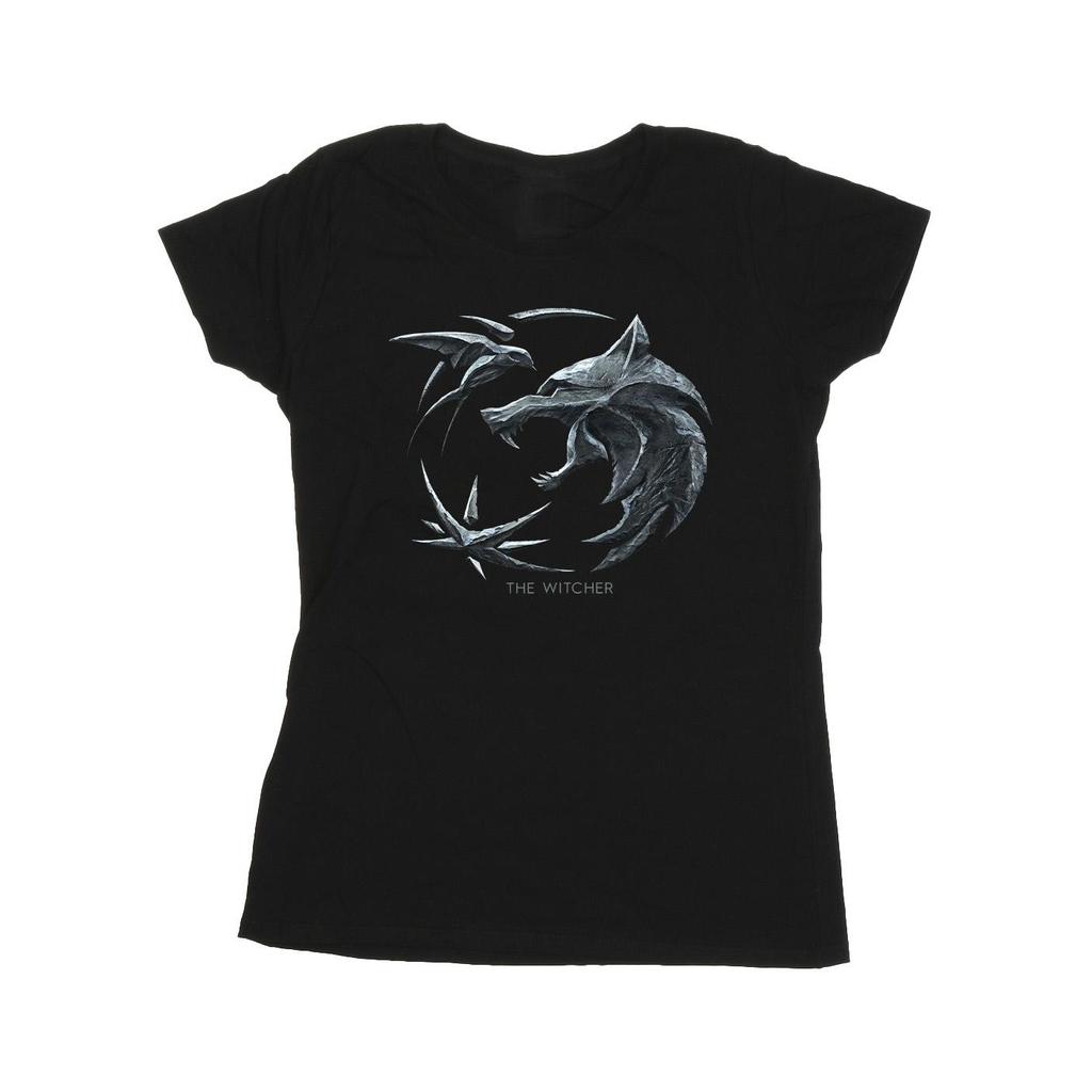 Netflix Womens/Ladies The Witcher Wolf Logo Cotton T-Shirt