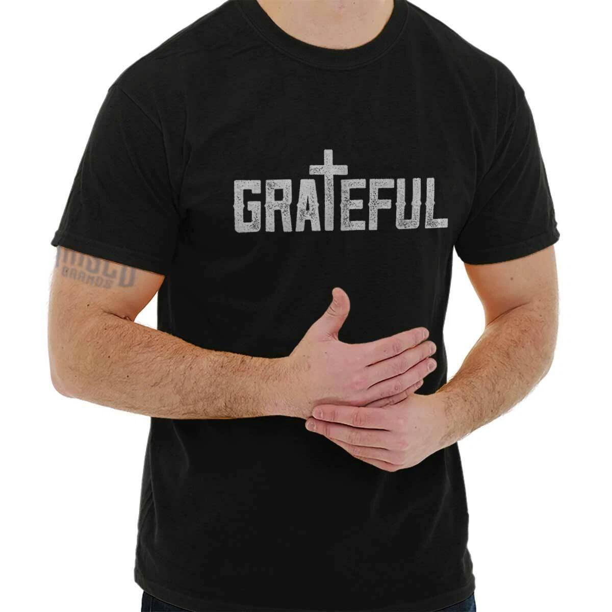 Christian Religious Faith Grateful Cross Womens or Mens Crewneck T Shirt Tee XXL