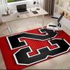 1pc Red Sports Jersey Number Design Carpet Rug for Living Room Bedroom Home Sofa Decoration,Kids Play Non-slip Floor Mat