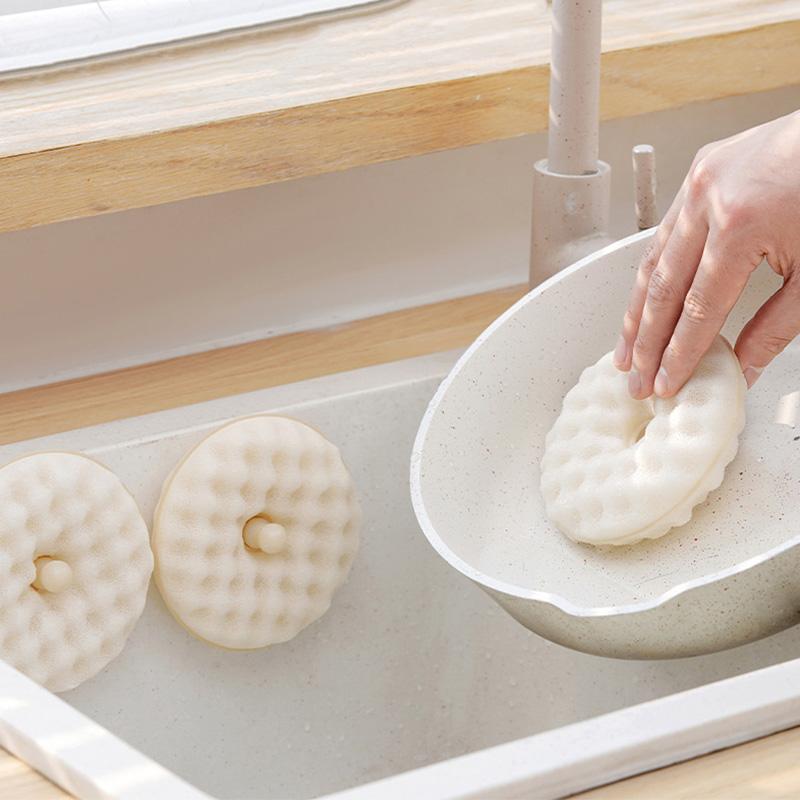 Double-Side Suction Cup Sponge Dishwashing Sponge Detachable Multifunction Dishwashing Brush Multi Surface Efficient Cleaning