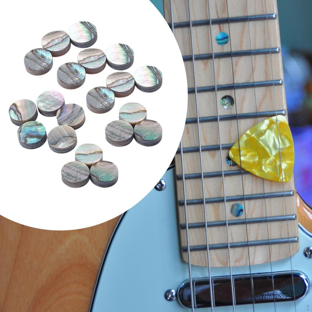 20 Count Guitar Inlay Dots for Fingerboard Use, Decorative Markers Bass Instruments
