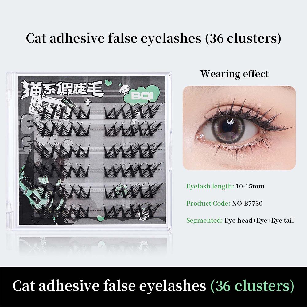 

BQI Cat Style ресницы без клея, натуральные самоклеящиеся ресницы многоразовые ресницы 10-15 мм сегментированные ресницы большой емкости