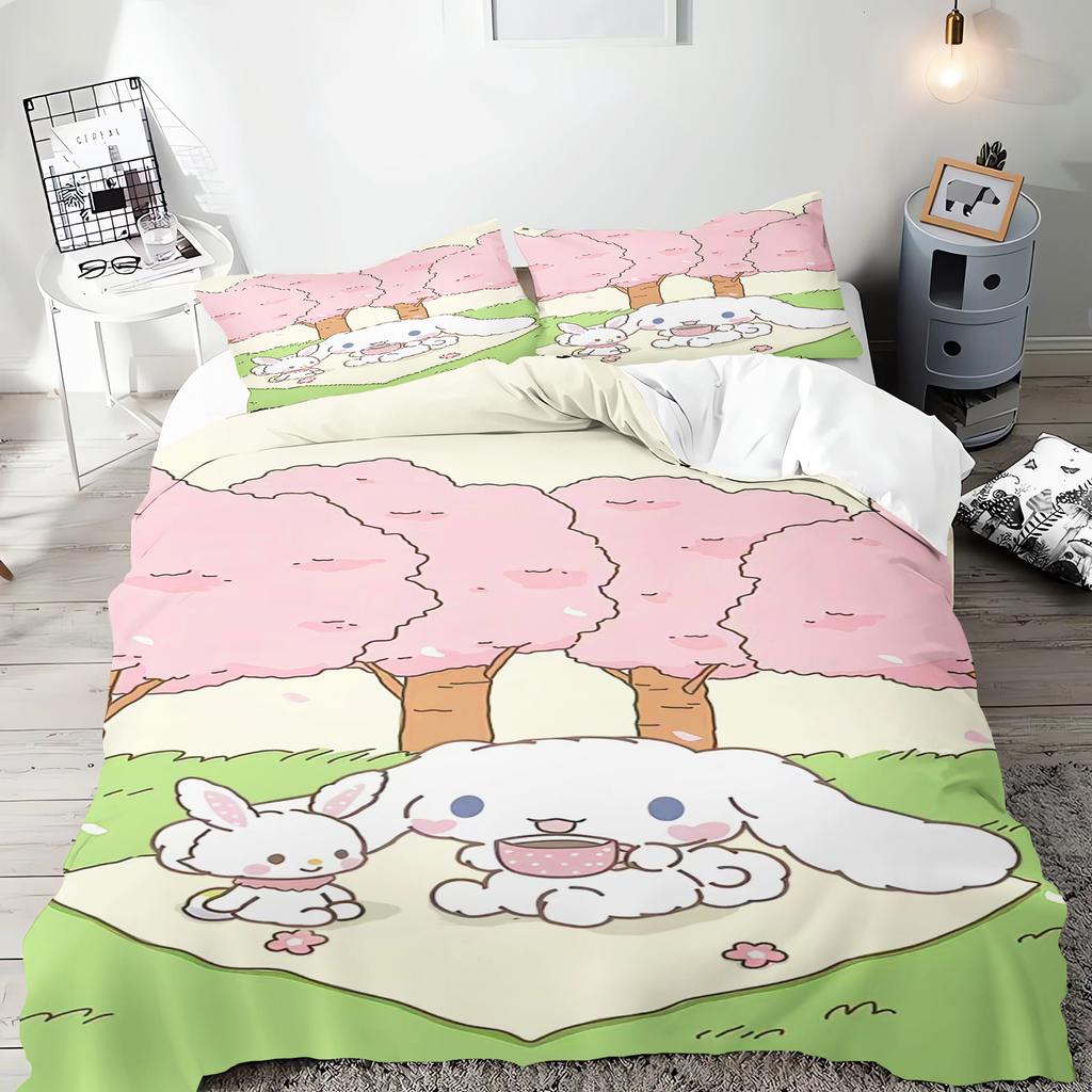 Sanrio Series Kuromi Duvet Bedding Set for Children King Size Luxury Cover 100% Polyester 3-Piece Christmas Gifts Home Decor