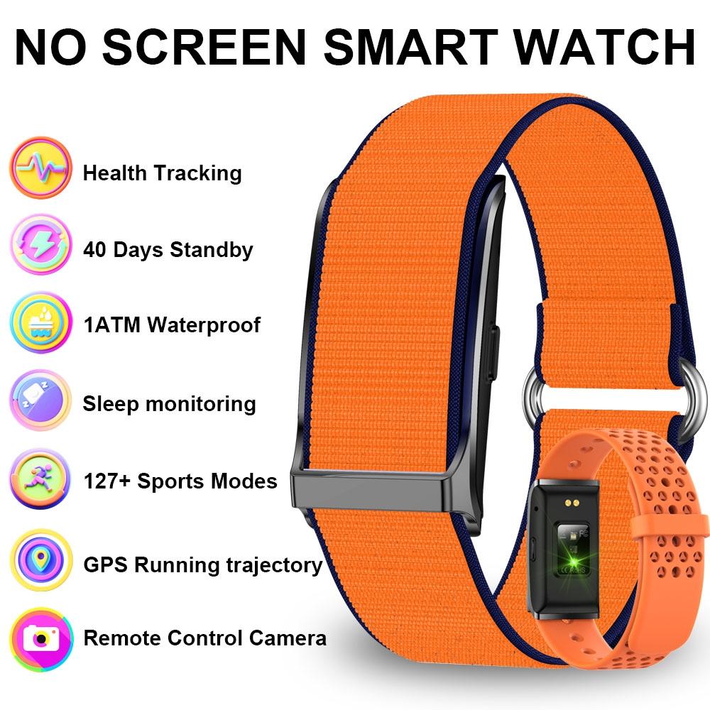 New Health Monitoring Bracelet Screenless Watch 120+ Sports Mode Heart Rate Blood Pressure IP68 Waterproof Smartwatch Men