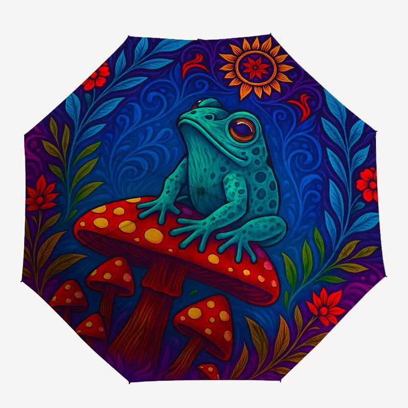 Fantasy Mushroom Garden  DecorUmbrella, Portable 3-Fold Compact Umbrella,Christmas Gift ES372