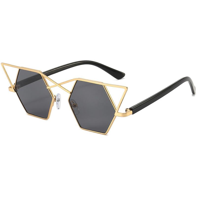 

Future Geometric Metal Sunglasses For Women With Triangle & Hexagon Design, UV Protection & Styling 1209 золотой