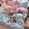 Washed Cotton Four-piece Set, Cartoon Quilt Cover, Bed Sheet, Dormitory Three-piece Set, Bedding