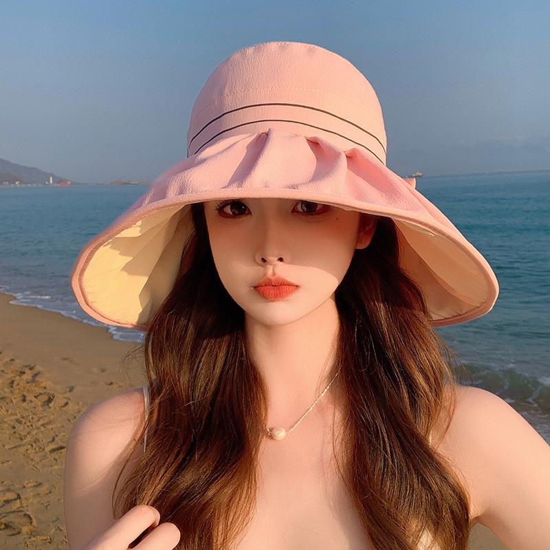 

Новая шляпа с широкими полями и открытым верхом для женщин, летняя шляпа от солнца для лица, шляпа с защитой от УФ-лучей, шляпа от солнца для рыбалки Adjustable