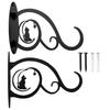 2pcs Metal Wall-Mounted Plant Hanger With Animal & Moon Design Iron Heavy Duty Vintage Wall Bird Feeder Hooks Porch Bracket