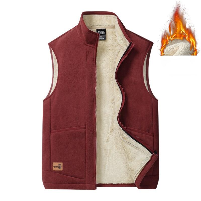 

Жилет из овечьего флиса для мужчин, теплая жилетка на осень и зиму, большая повседневная куртка из флиса 6XL
