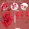 24 Pcs Christmas Tree Decorations,Red Christmas Ornaments Set Artificial Berry Stems Branches for DIY Garland Wreath Christmas Crafts