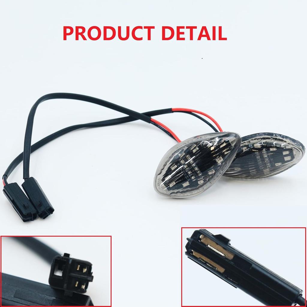 Motorcycle Turn Signals - Amber Light,12V, LED Indicator Light Waterproof Smoke Lens Fits HONDA Grom 2014-2020 (Pair)