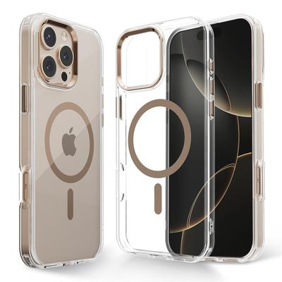 Husă de telefon transparentă magnetică de lux pentru iPhone 16 11 12 13 14 15 Pro Max Magsafe Încărcare wireless Rezistent la șocuri Transparent funda Husă