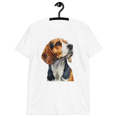 Beagle Hundekopf Grafik Kurzarm T-Shirt | Niedliches Haustier-Tee für Hundeliebhaber